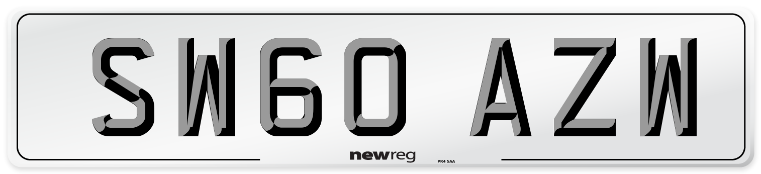 SW60 AZW Number Plate from New Reg